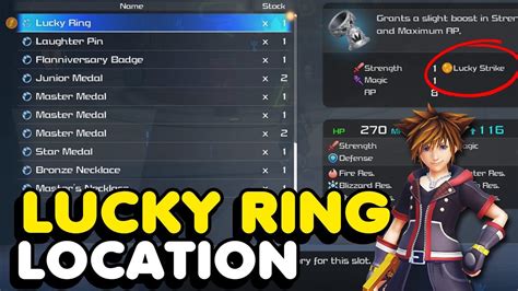 kh3 lucky ring  Kingdom Hearts 3 (KH3) Re:Mind Recommended Article ListIn this KH3 Lucky Emblems Explained guide I will show where you can find all the Lucky Emblems with the minimap as a visual guide